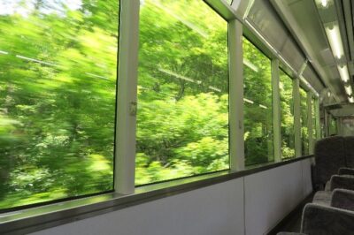 山の景色ともみじのトンネルを抜けて清涼感たっぷりの洛北へ 「青もみじ新緑の徐行運転」を実施