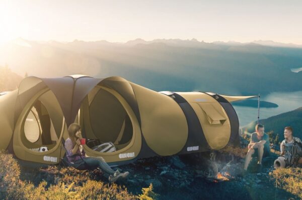 UK発ポップアップテントCINCH!、新作サンドカラーでハブテントと登場！「CAMPFIRE」にてキャンペーン