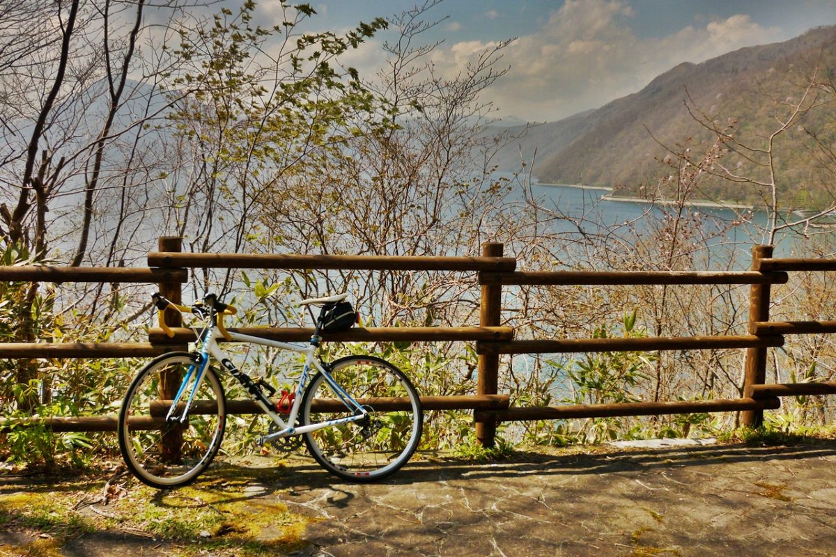 支笏湖ロードバイク