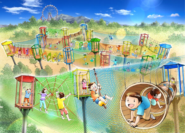 空中アスレチック「ハッスル スパイダー」さがみ湖プレジャーフォレストにオープン