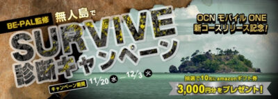 アウトドア誌「BE-PAL」監修の「無人島でSURVIVE診断」ができるキャンペーンサイトがオープン！