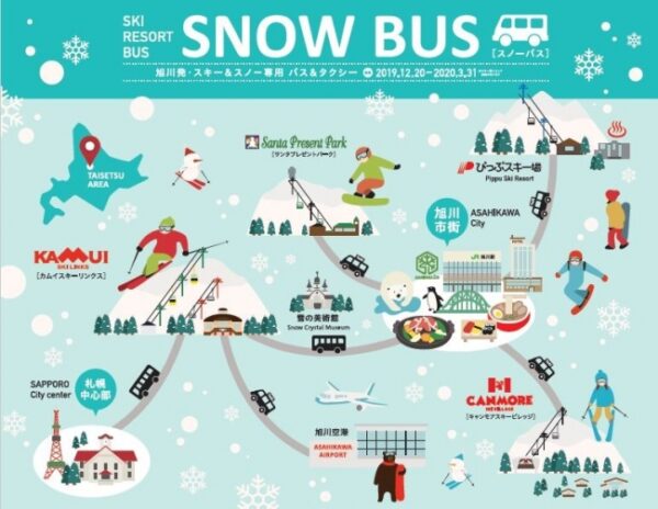 ぴっぷスキー場、キャンモアスキービレッジ、サンタプレゼントパークの３スキー場でSNOW BUS連携