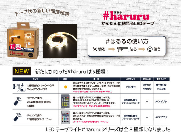 アウトドア用ロープ状LEDライト「#haruru×outdoor(＃はるる アウトドア)」