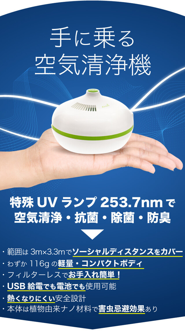 コンパクト空気清浄機「Aircop」