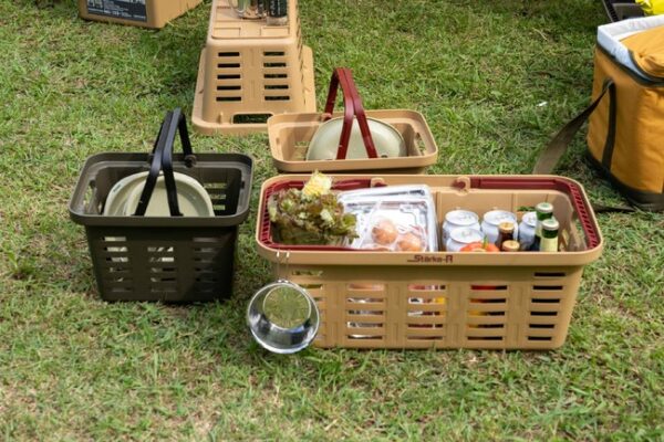 Starke-Rのキャンプ用バスケットは車のバンパーにも使われているタフ素材！