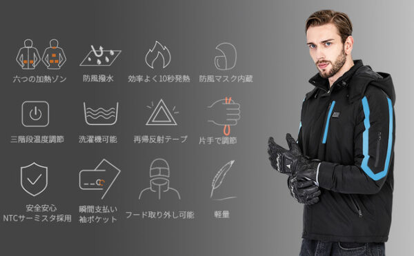 NAFUAIR 電熱ジャケットはたくさんの便利機能を備えた冬の超最強発熱ジャケット！