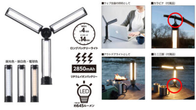 三脚ブランドVelbonよりアウトドアのメジャーブランドとコラボした「Coleman LEDマルチライト」が新発売