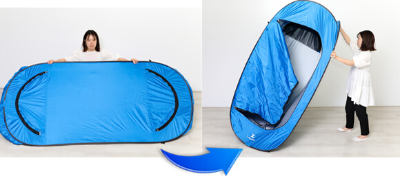 新発想の縦横型2wayテント「Freely」でプライベート空間を自由に持ち運び