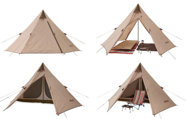 LOGOSのワンポールテント「Tradcanvas Tepee 2ルーム 300」は寝室とリビングスペースを確保！ソロキャンプにも最適な簡単組立て