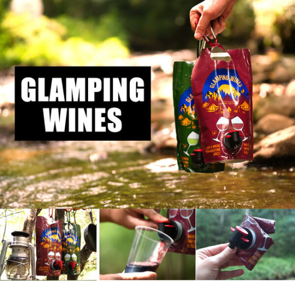 割れる心配無しのアウトドア向けパウチ型ワイン「グランピングワインズ」発売