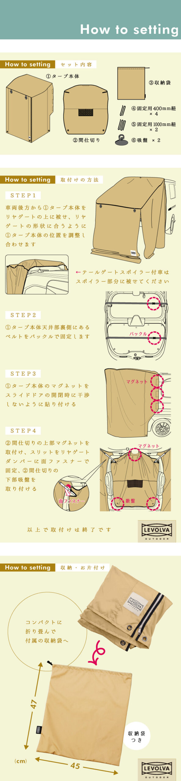 NBOX JF3/JF4 専用リヤゲートタープ