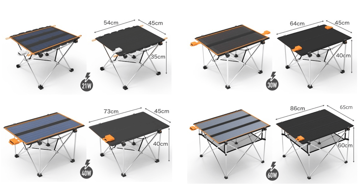 折り畳み式テーブル「ソーラーテーブル」