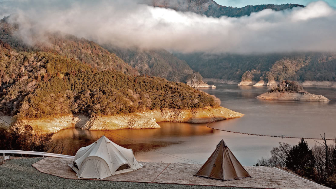 中国・四国の湖畔サイトがあるキャンプ場