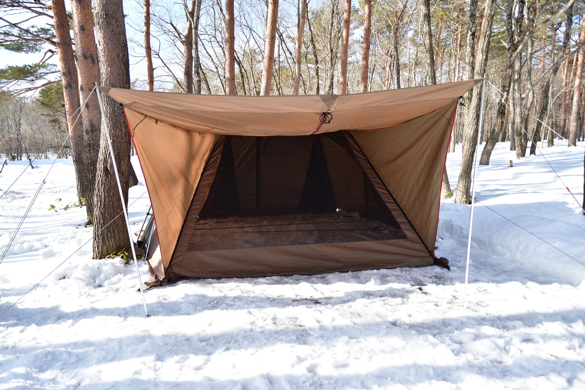 雪中キャンプ　圧雪（地ならし）方法
