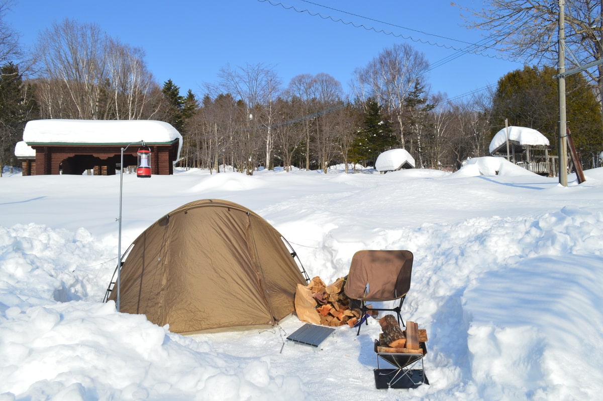 雪中キャンプ　圧雪（地ならし）方法
