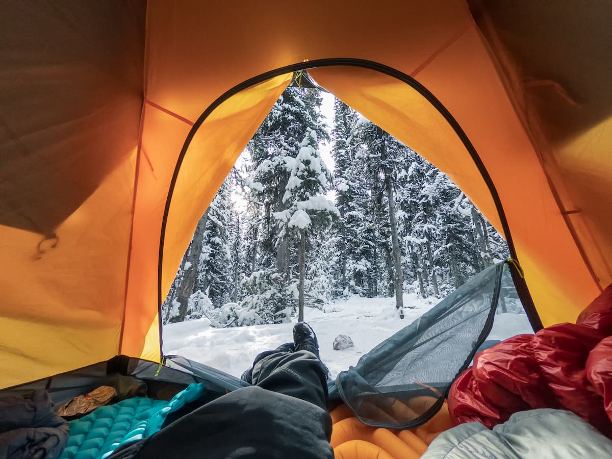 冬キャンプ　冷気対策