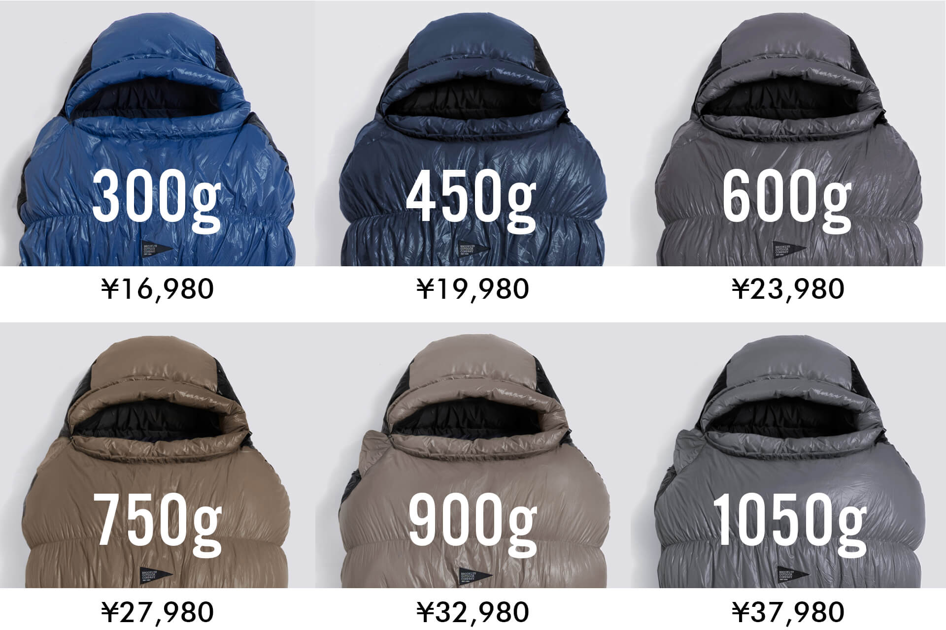 BROOKLYN OUTDOOR COMPANY 寝袋 800FP 1050g 【公式通販】