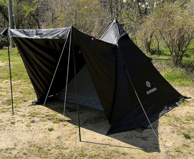 「日本の伝統ギア× キャンプアウトドア」を提案する KURONOS から「KURONOS BLACK TENT 1GOU ワンポールパップテント」