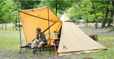 VASTLAND、使用シーンに合わせてワンポールかツーポールに設営スタイルを変更できる「TCティピーテント ソロ」