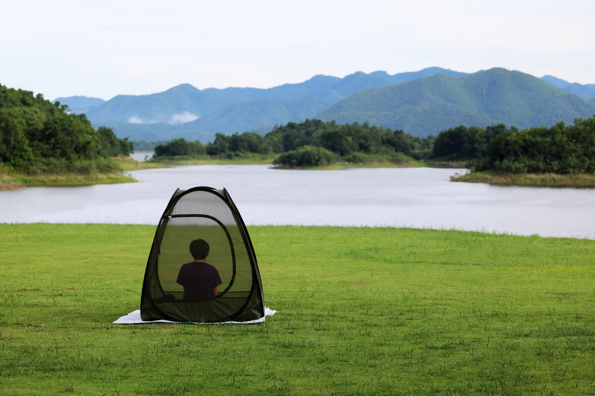 夏キャンプ　熱帯夜対策　テント用モスキートネット