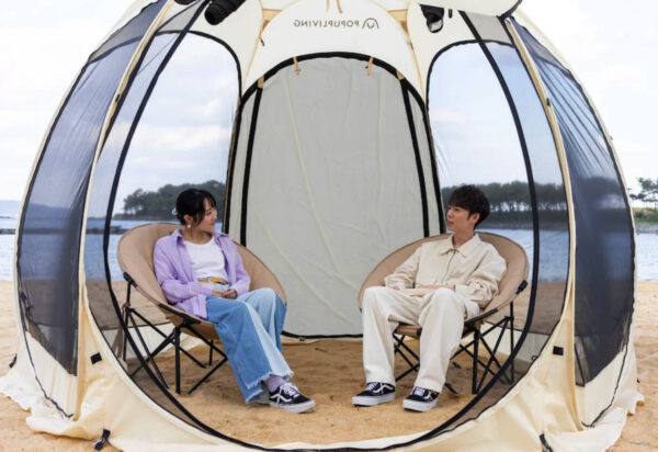 新感覚テント「ポップアップリビング」をキャンプ場に無償提供開始