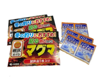 「桐灰カイロ マグマ」「めがねクリーナふきふき」を釣りイベントでサンプリング