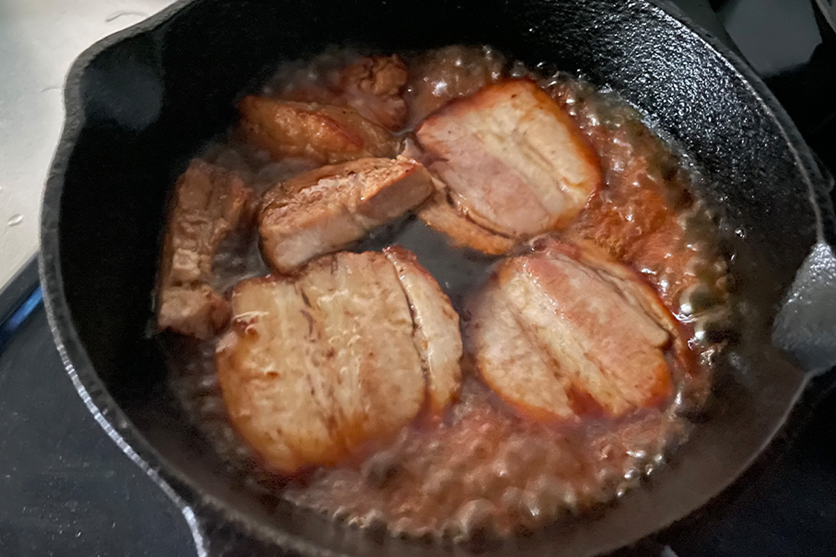 キャンプ飯　豚バラチャーシュー 