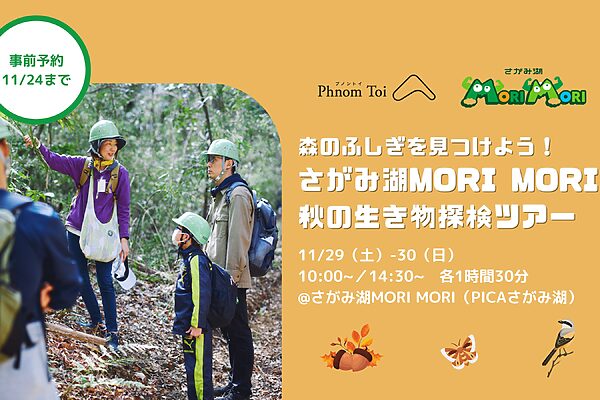 森の魅力を五感で体験！「さがみ湖MORI MORI 秋の生き物探検ツアー」開催