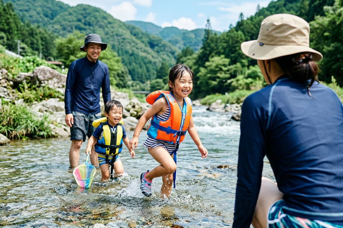 川遊び　子ども