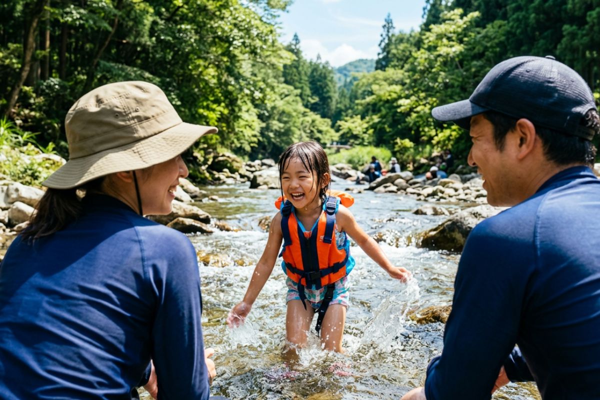 川遊び　子ども