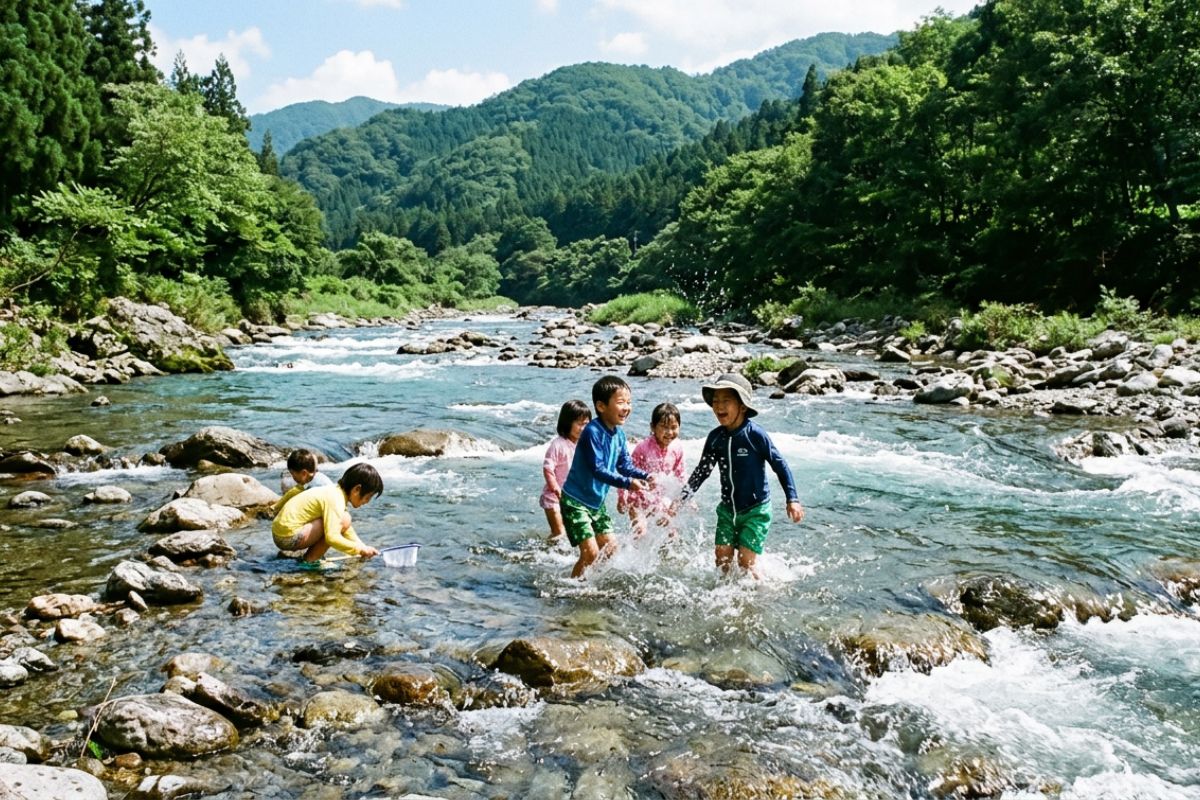 川遊び　子ども