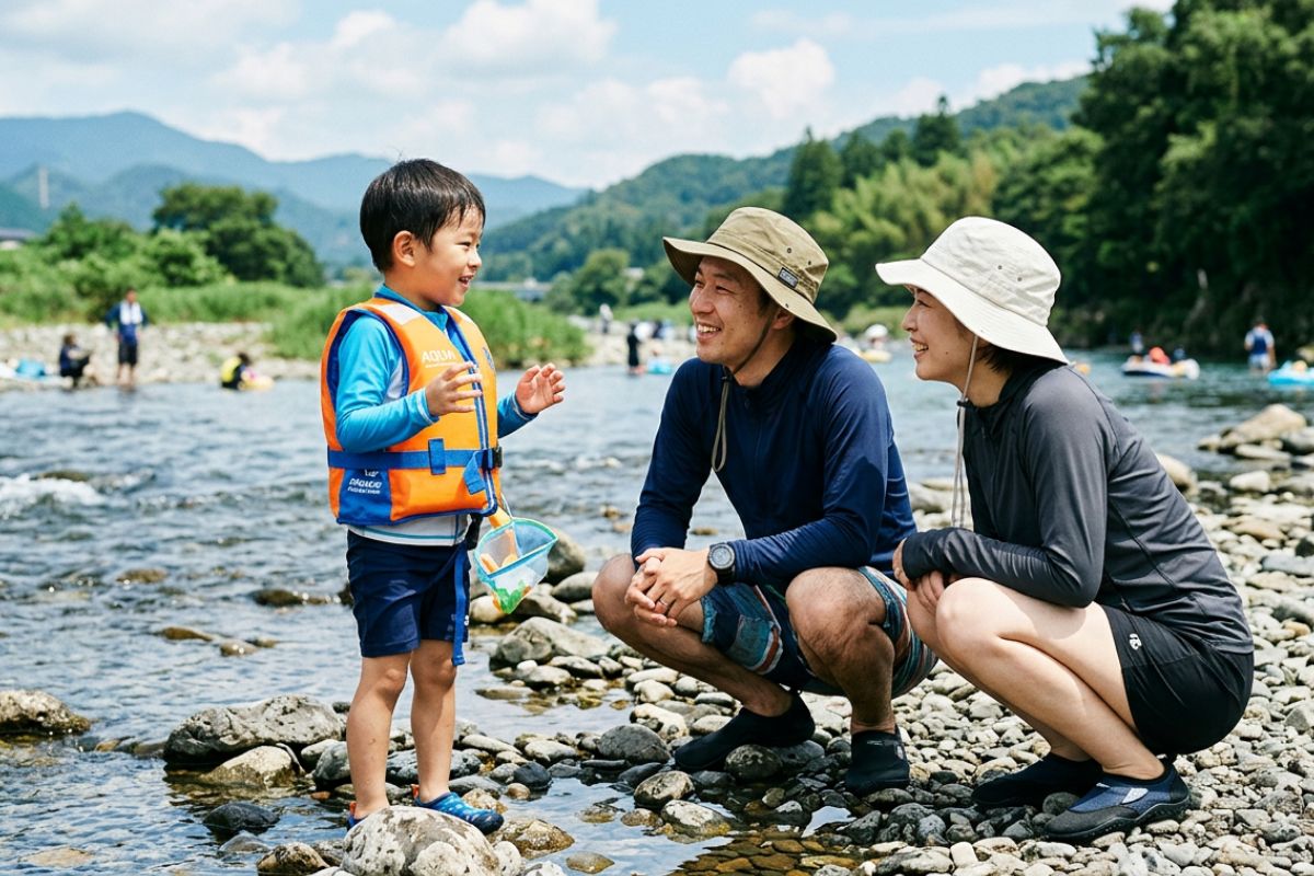 川遊び　子ども