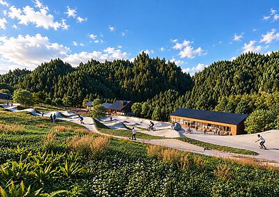 スキー場跡地が山遊びの新拠点に！全長330mのスネークランが岡山に誕生